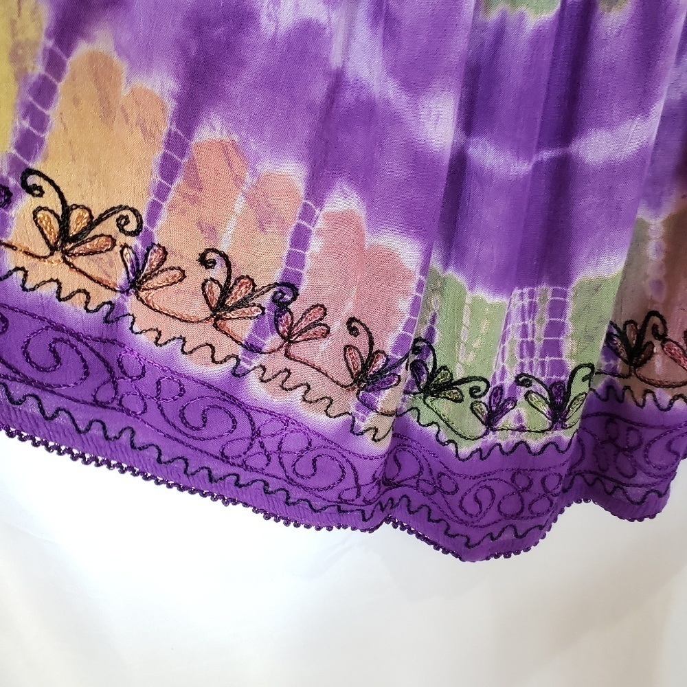 ๐
บTIE Dye Embroidered Crochet Flowy Top - Picture 6 of 6
